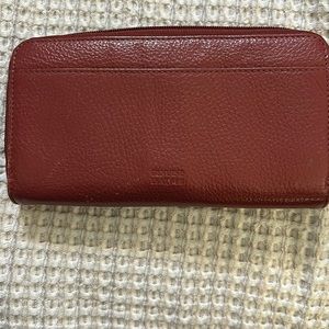 Red leather wallet